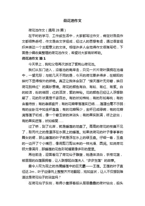 荷花池作文（通用28篇）