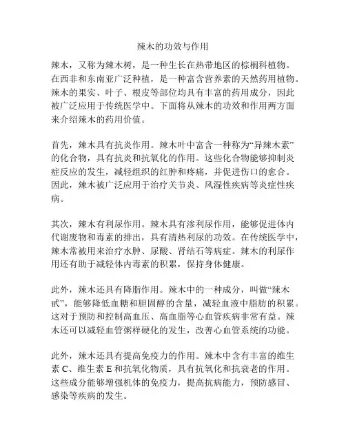 辣木的功效与作用