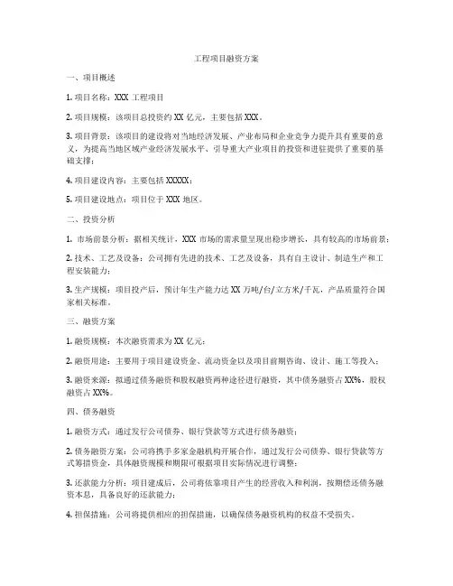 工程项目融资方案