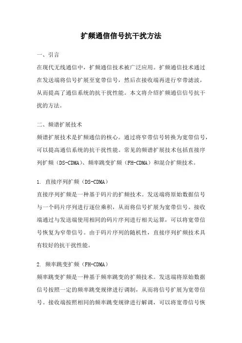 扩频通信信号抗干扰方法