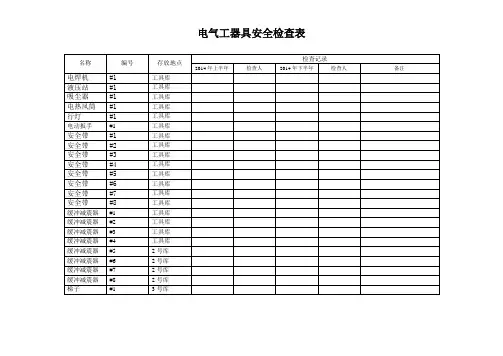 电气工器具安全检查表