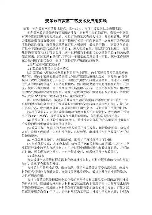 麦尔兹石灰窑工艺技术及应用实践