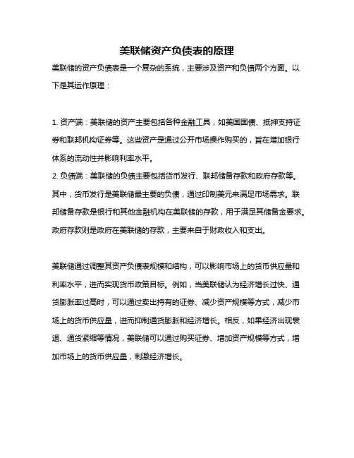 美联储资产负债表的原理