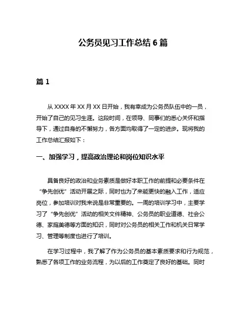 公务员见习工作总结6篇