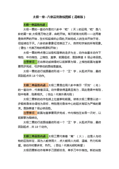 太极一章~八章品势路线图解（清晰版）