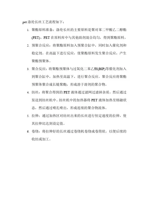 pet涤纶长丝工艺流程