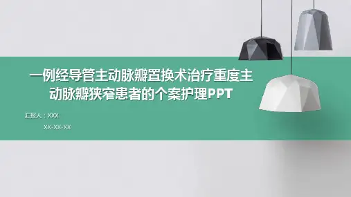 一例经导管主动脉瓣置换术治疗重度主动脉瓣狭窄患者的个案护理PPT