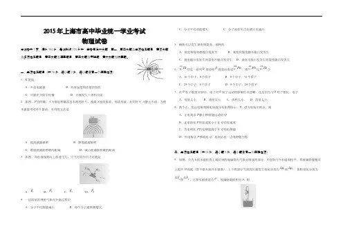 2015年上海市高考物理试题及答案