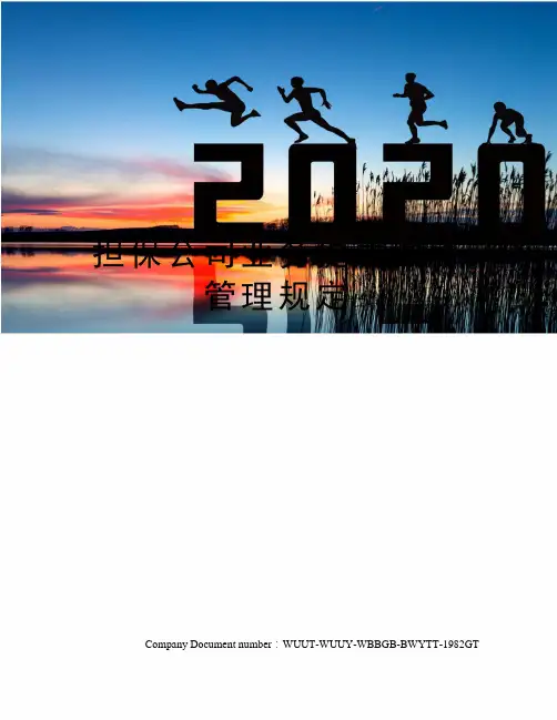 担保公司业务提成激励管理规定