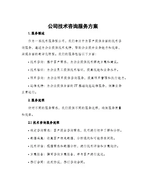 公司技术咨询服务方案