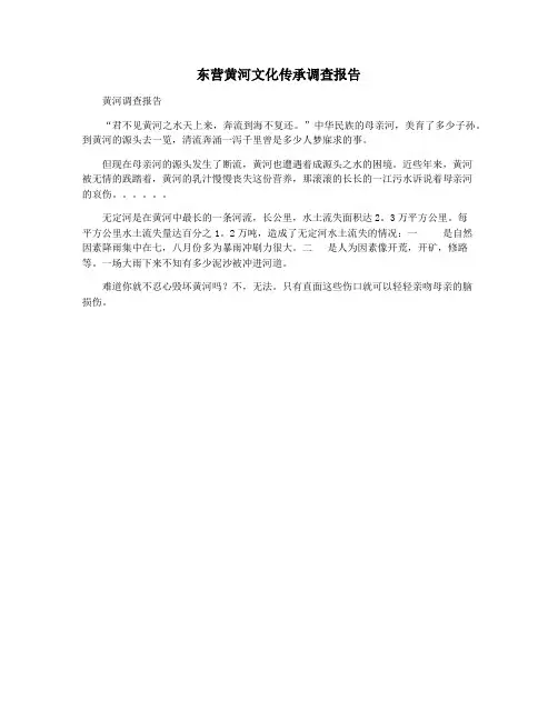 东营黄河文化传承调查报告