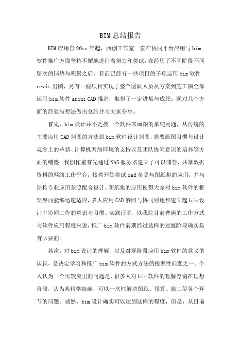 BIM总结报告