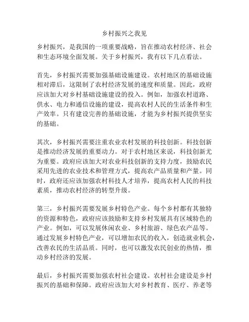 乡村振兴之我见