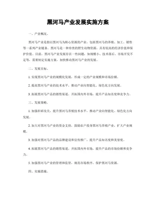 黑河马产业发展实施方案