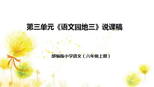 部编版小学语文六年上册第三单元《语文园地三》说课稿(附教学反思、板书)课件(共45张PPT)