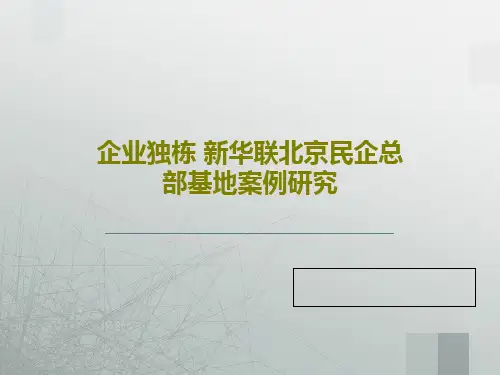 企业独栋 新华联北京民企总部基地案例研究共20页PPT