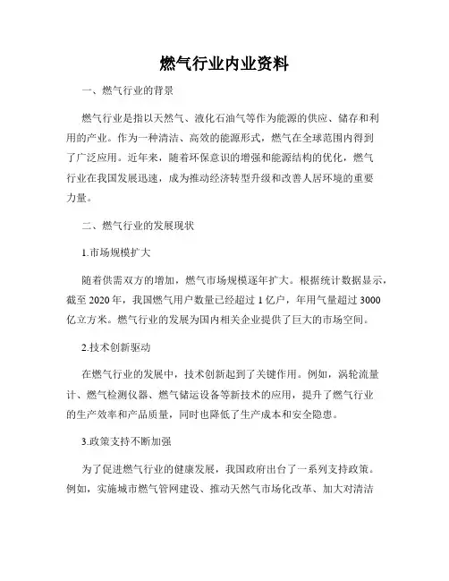 燃气行业内业资料
