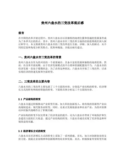 贵州六盘水的三变改革观后感