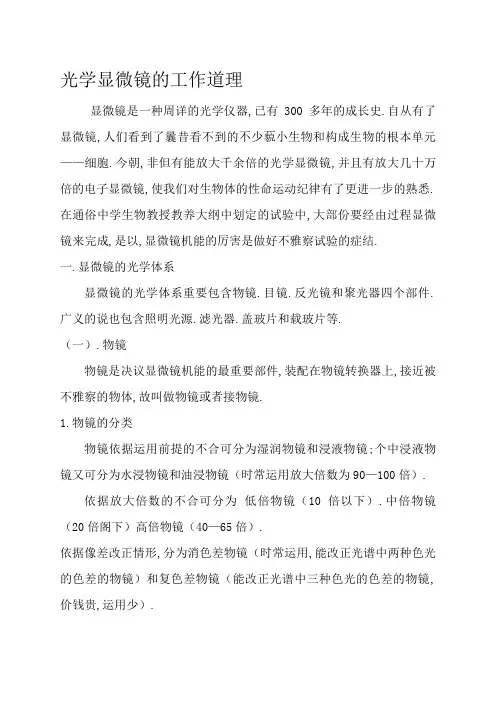 光学显微镜的工作原理