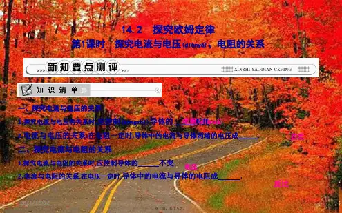 九年级物理上册 14.2 探究欧姆定律(第1课时 探究电流与电压、电阻的关系)课件