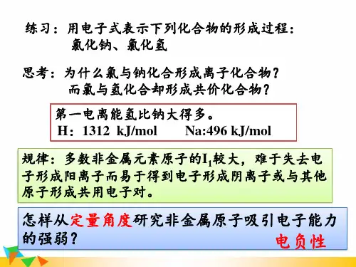 高中化学元素电负性的周期性变化精品ppt课件