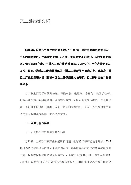 乙二醇市场分析