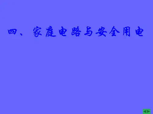 优秀课件苏科版九年级物理下册课件：15.4家庭电路与安全用电(共18张PPT)