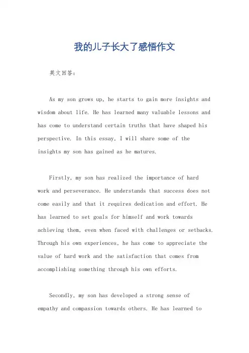 我的儿子长大了感悟作文