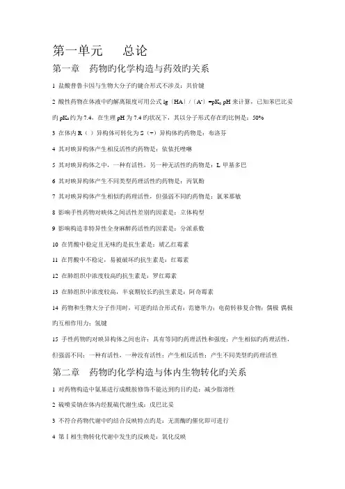 2022年执业药师药物化学历年真题总结