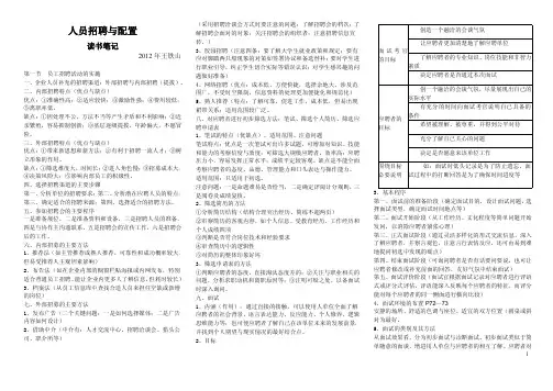 三级人员招聘与配置读书笔记