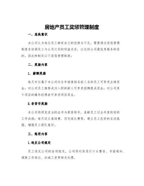 房地产员工奖惩管理制度