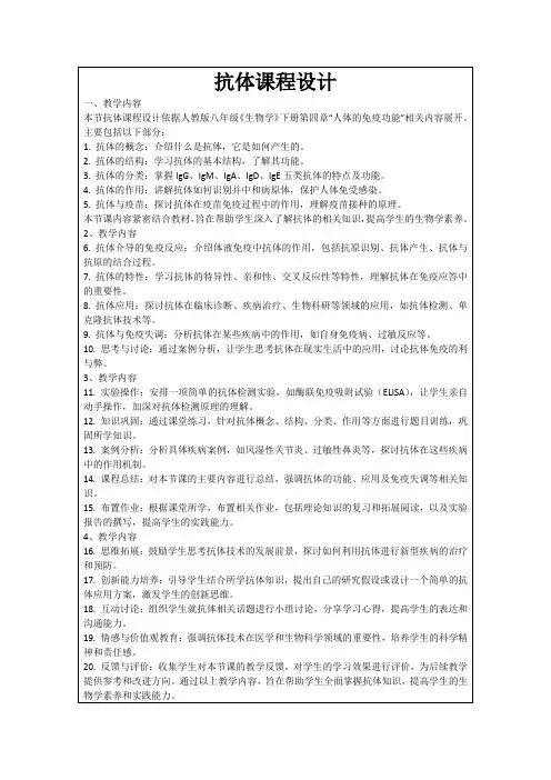 抗体课程设计