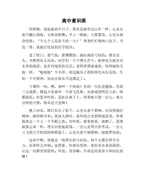 高中意识流作文