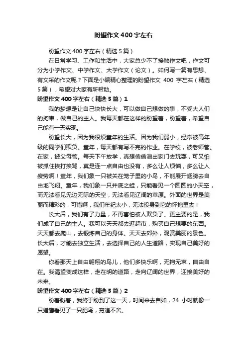 盼望作文400字左右