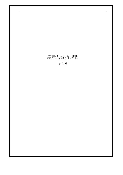 度量与分析规程