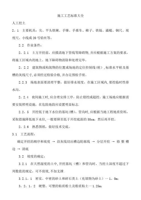 建筑工程施工工艺标准大全
