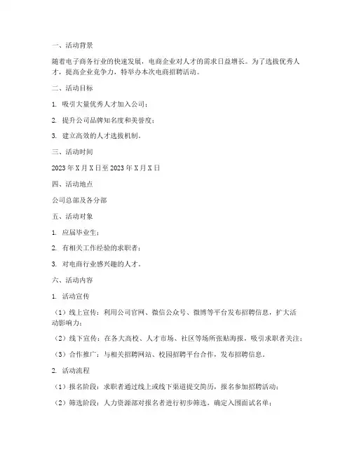电商招聘活动策划方案模板