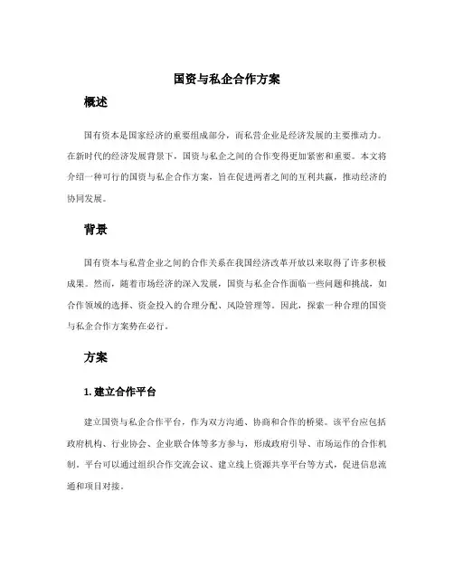 国资与私企合作方案