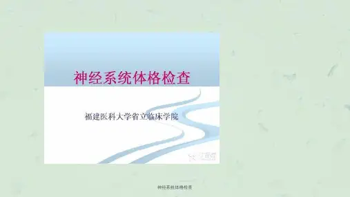 神经系统体格检查课件