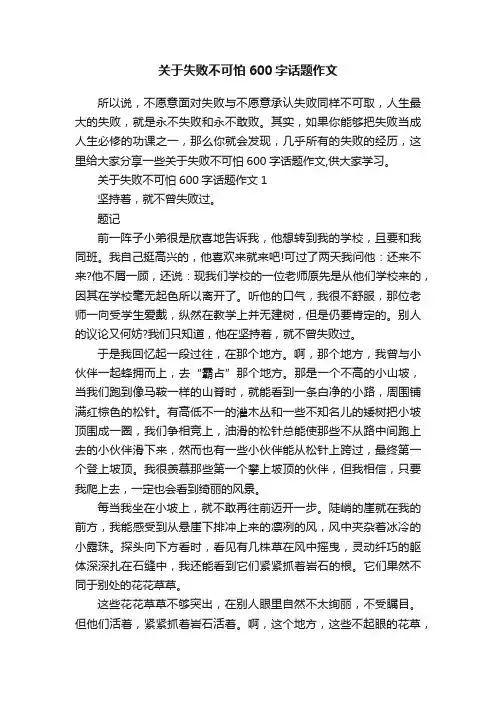 关于失败不可怕600字话题作文