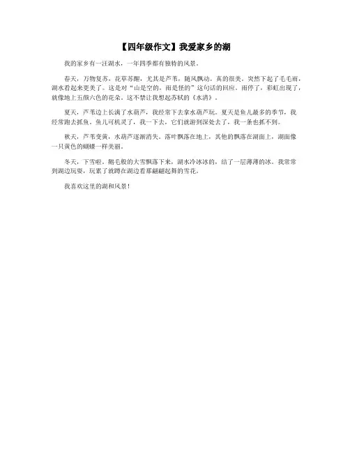 【四年级作文】我爱家乡的湖