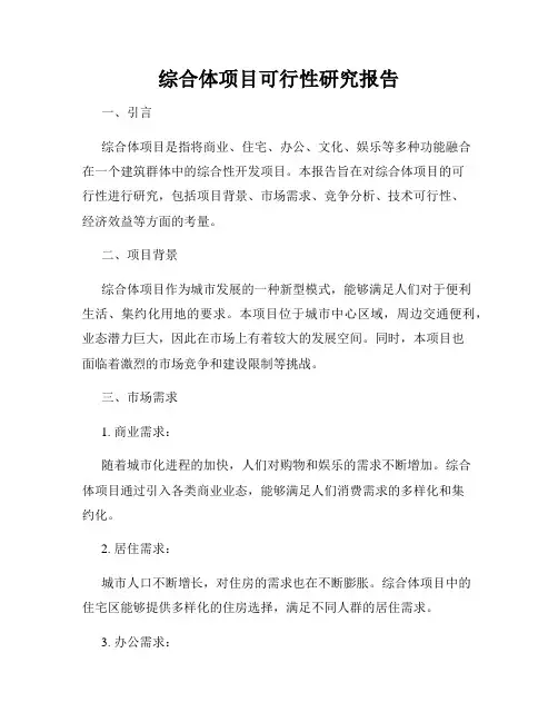 综合体项目可行性研究报告