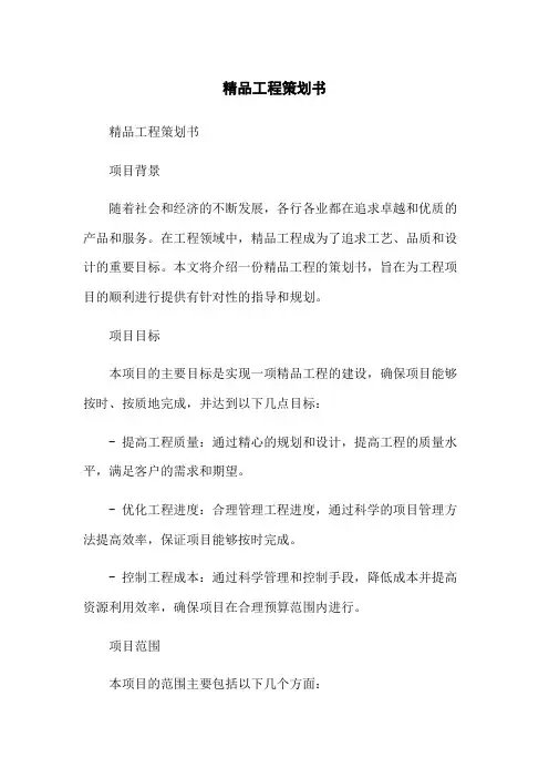 精品工程策划书