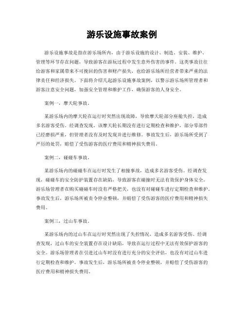 游乐设施事故案例