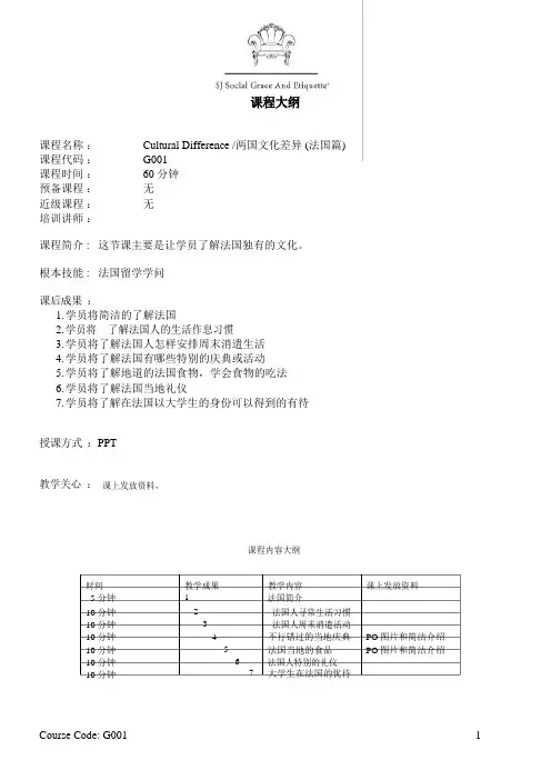 两国文化差异法国篇