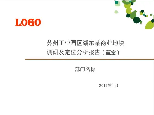 2013年苏州工业园区湖东某商业地块调研及定位分析报告全