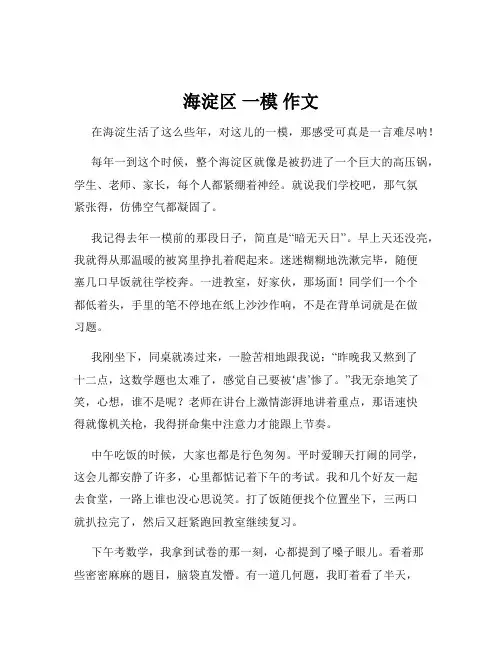 海淀区 一模 作文