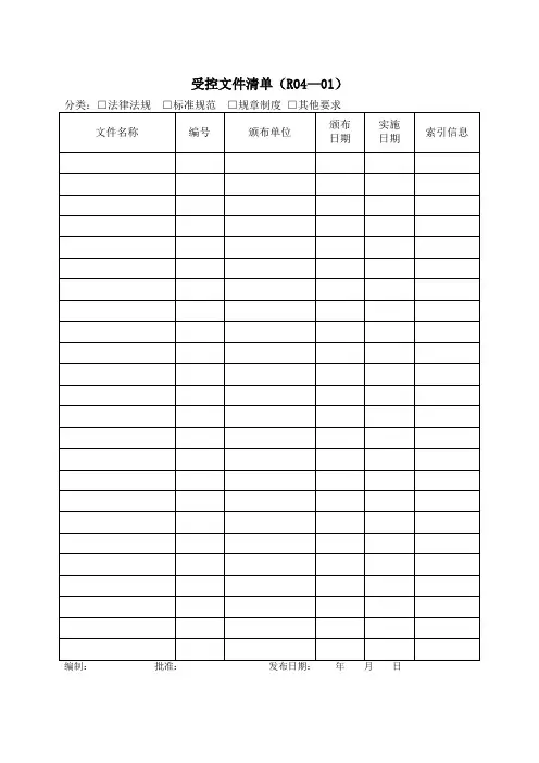 技术部常用表格