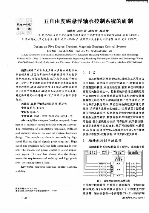 五自由度磁悬浮轴承控制系统的研制