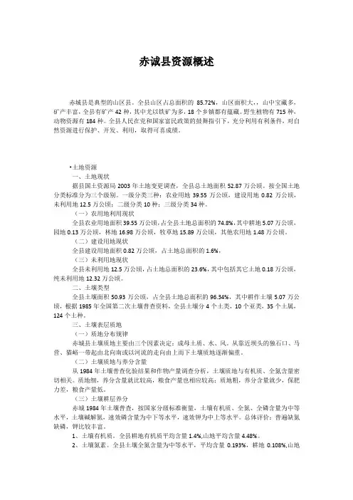 赤诚县资源概述